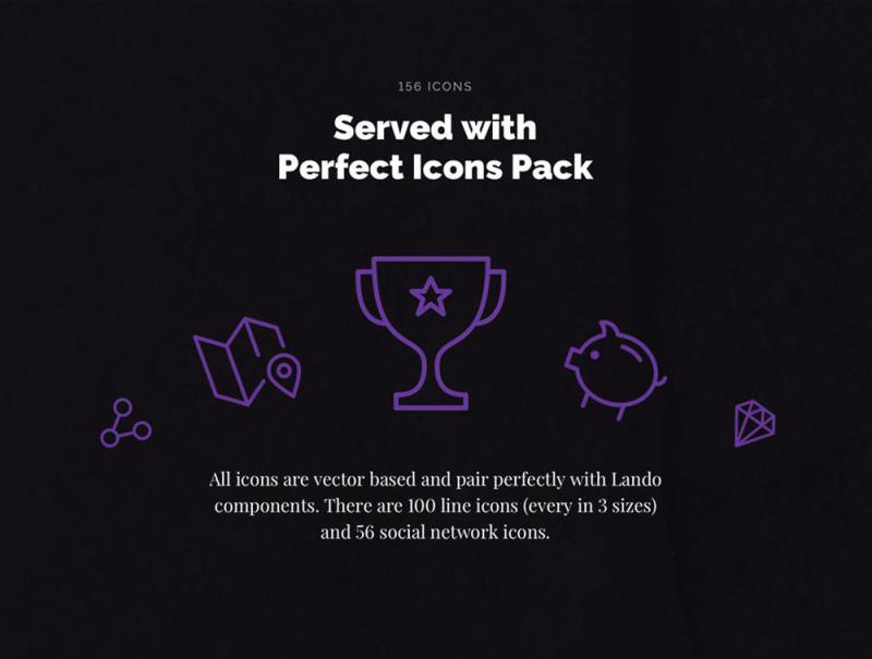 出色的单页和登陆页面，Lando UI Kit
