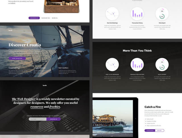 出色的单页和登陆页面，Lando UI Kit