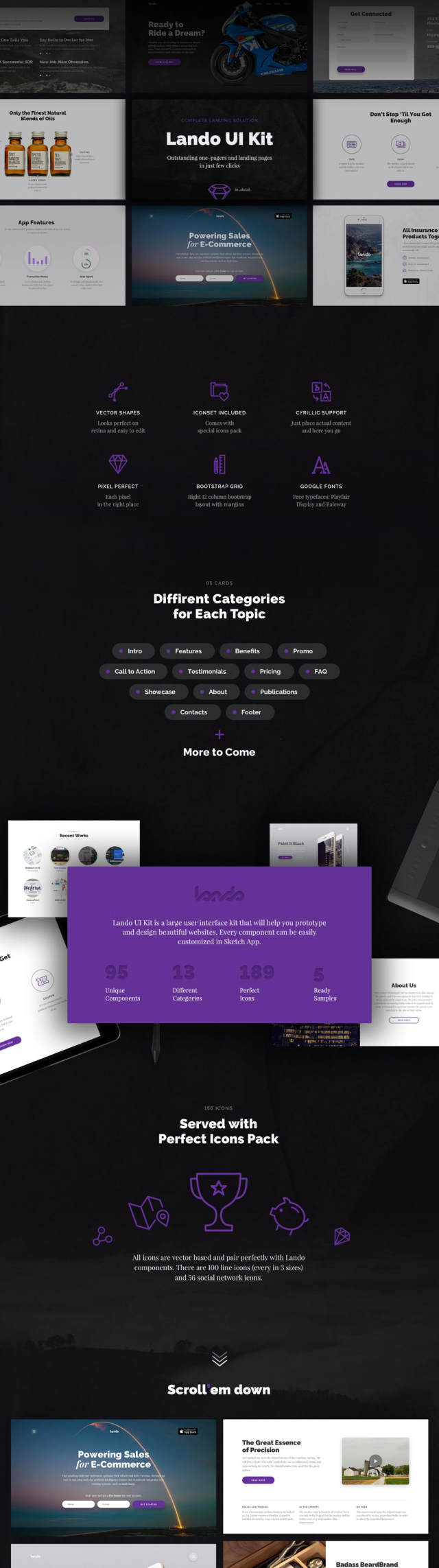 出色的单页和登陆页面,Lando UI Kit 出色的单页和登陆页面,Lando UI Kit