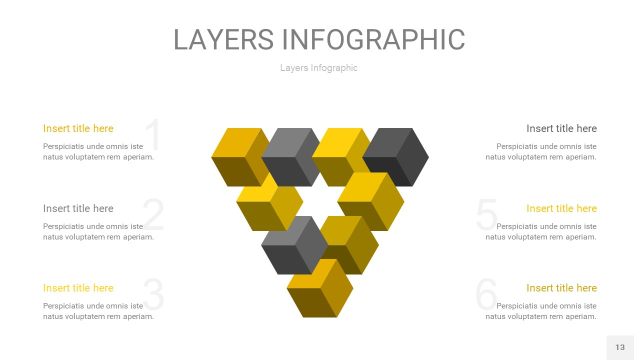 灰黄色3D分层PPT信息图13