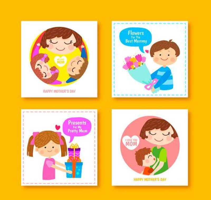 母亲节卡片矢量