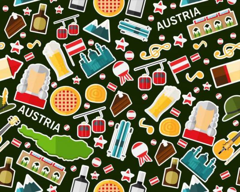 传染媒介平的无缝的纹理样式奥地利