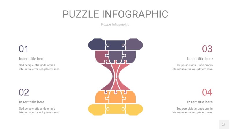 紫色系拼图PPT图表21