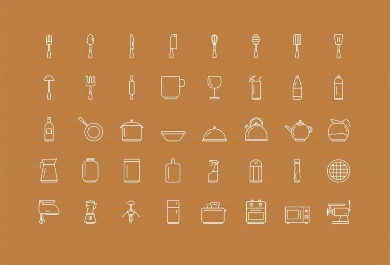 Kitchen Tools Icon Set