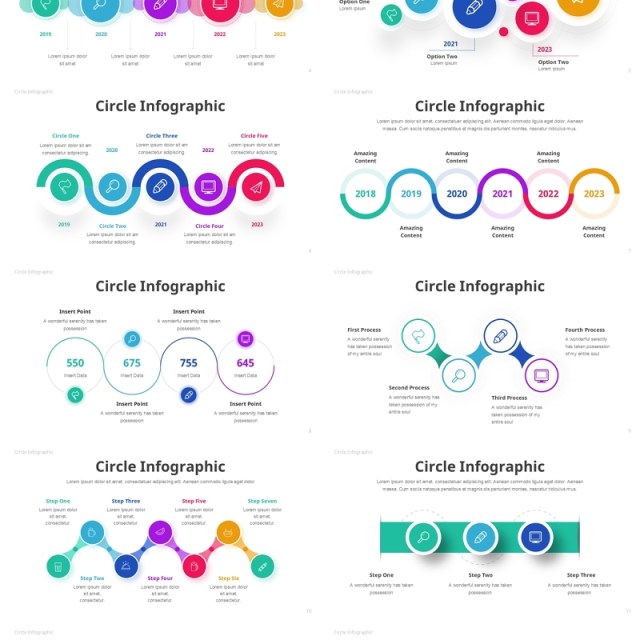 圆形信息图表PPT模板Circle Infographic - PowerPoint Presentation Template Light