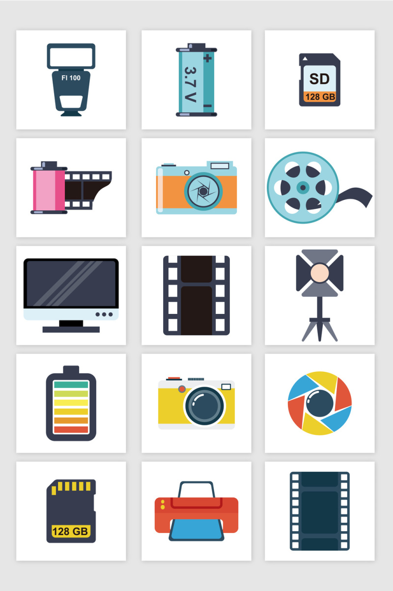 矢量摄影相机元素