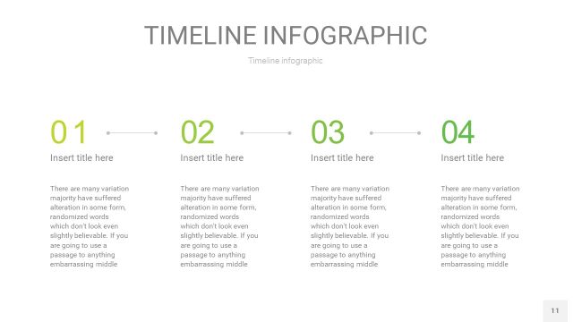 浅绿色时间轴PPT信息图11