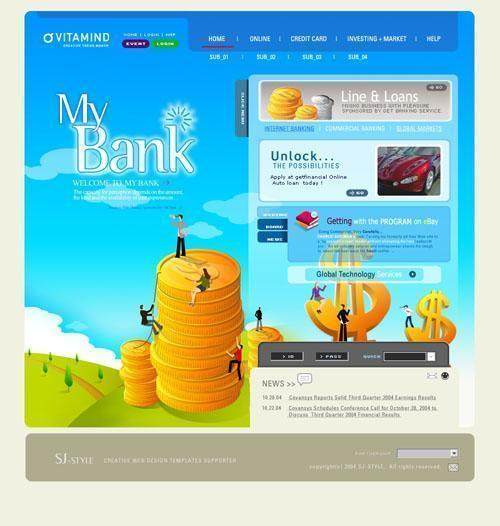 韩国理财网站网页模板