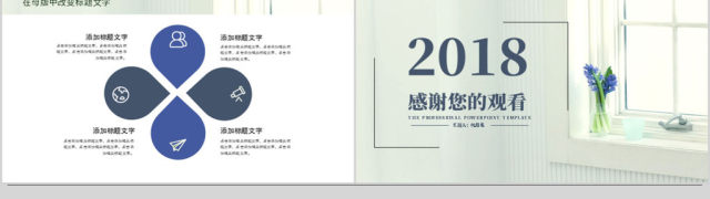 2018文艺清新工作汇报ppt模板 2018文艺清新工作汇报ppt模板