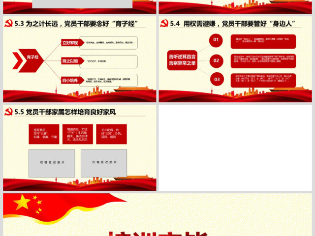 原创弘扬传统文化推进党员干部家风党课PPT-版权可商用