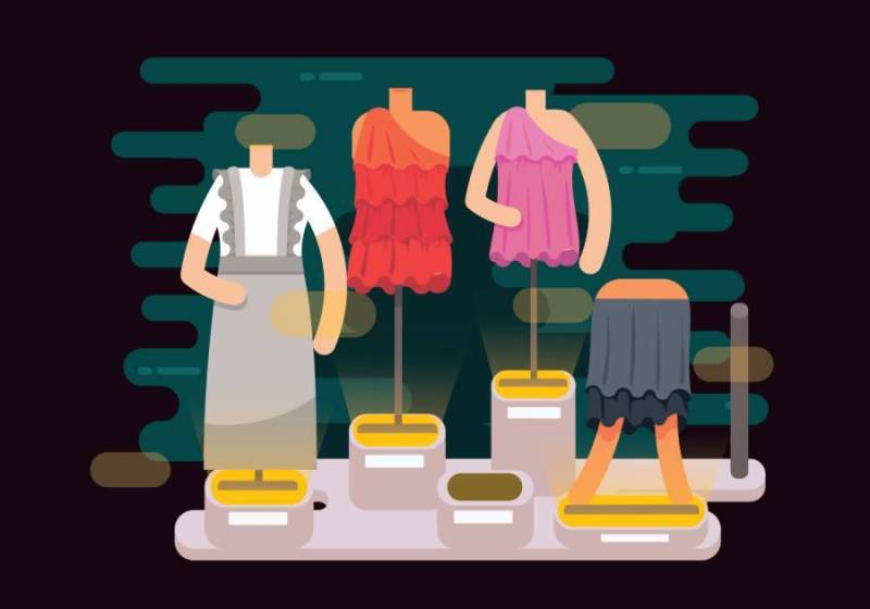 有褶边店面传染媒介的衣裳