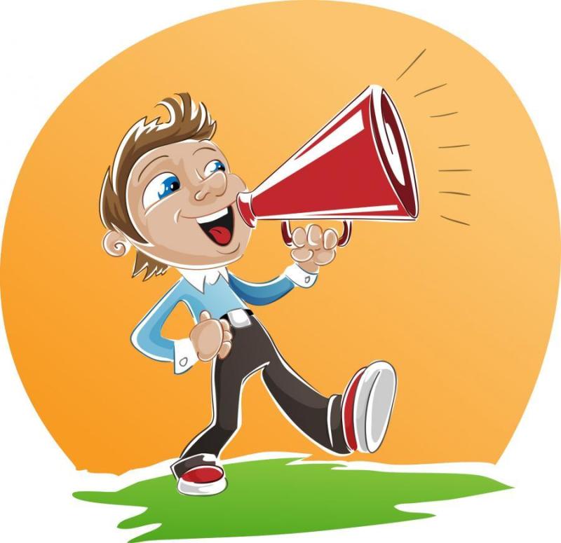动漫人物形象 拿着扬声器呼喊的男孩 扬声器 呼喊 卡通
