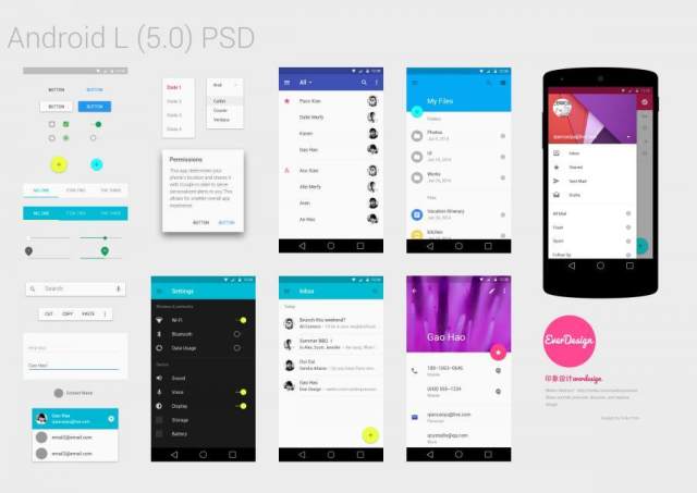 Andriod_L_5.0界面psd下载