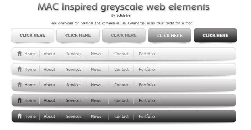 PSD灰度网页元素