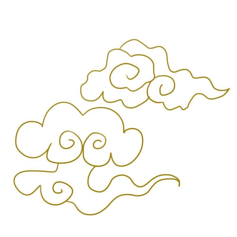 古典古风祥云云纹图案边框花边元素PNG免抠元素设计素材131