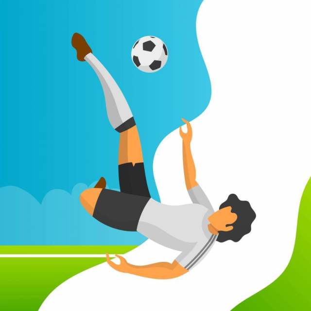世界杯2018年的现代极简主义德国足球运动员准备射击球与渐变背景矢量图 世界杯2018年的现代极简主义德国足球运动员准备射击球与渐变背景矢量图