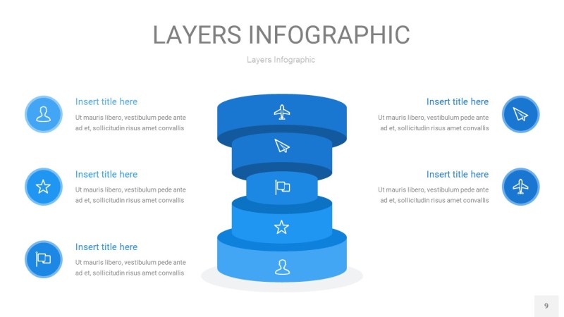 蓝色3D分层PPT信息图9