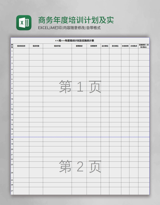 商务年度培训计划及实施统计表 商务年度培训计划及实施统计表