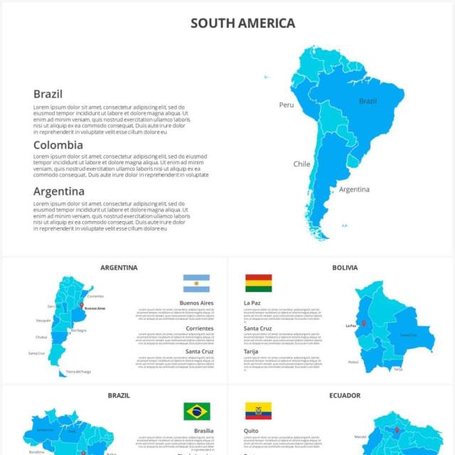 南美洲地图PPT元素South America 南美洲地图PPT元素South America
