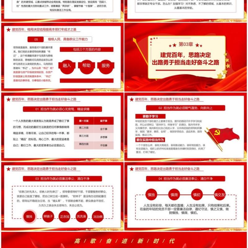 红色党政风七一建党节建党100周年专题党课通用PPT模板