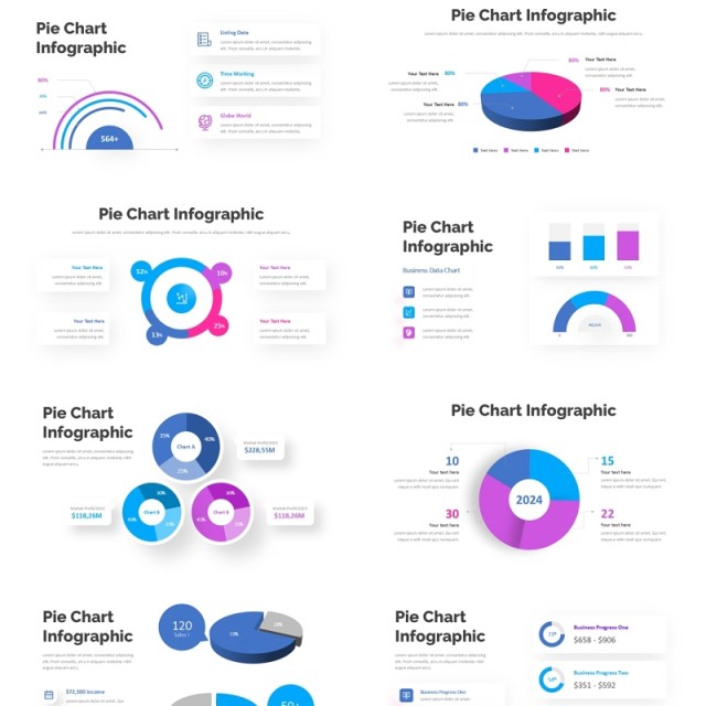 饼图圆形信息图表PPT模板Pie Chart Infographic