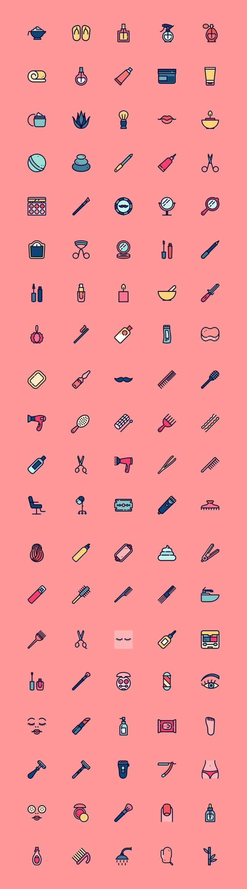 100 枚美容工具元素图标