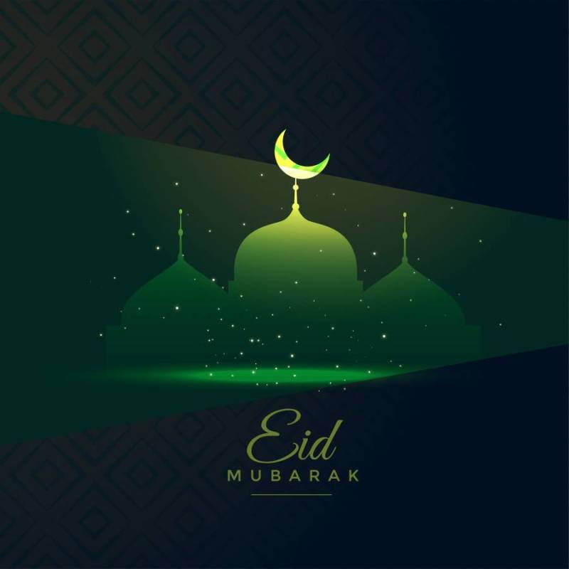 eid穆巴拉克的闪亮的清真寺