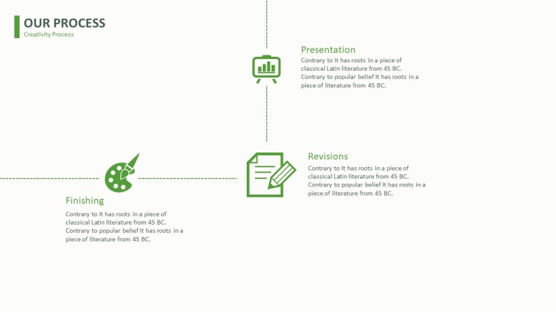 绿色简约线条PPT图表-4