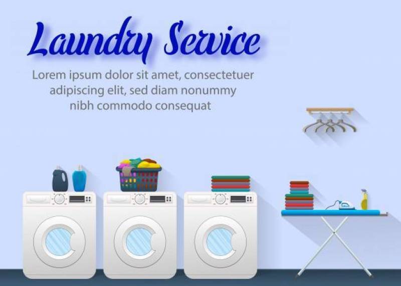 洗衣服务广告横幅概念设计
