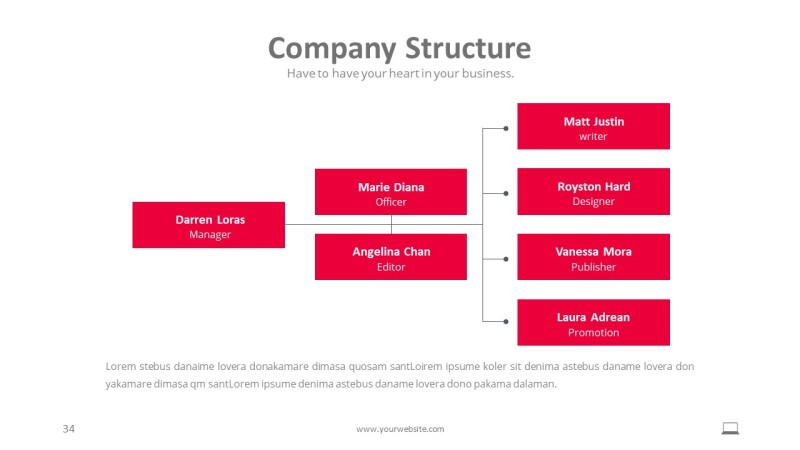 红色信息可视化PPT图表34