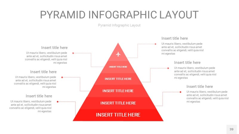 红色3D金字塔PPT信息图表20
