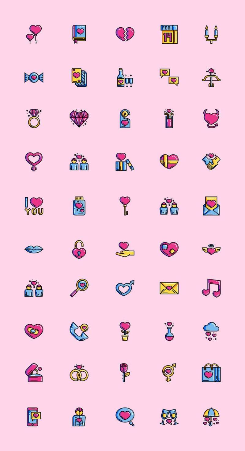50 枚爱情元素图标