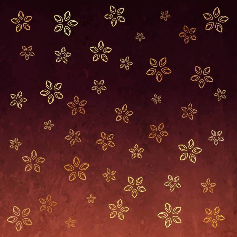 时尚花卉金色图案背景设计