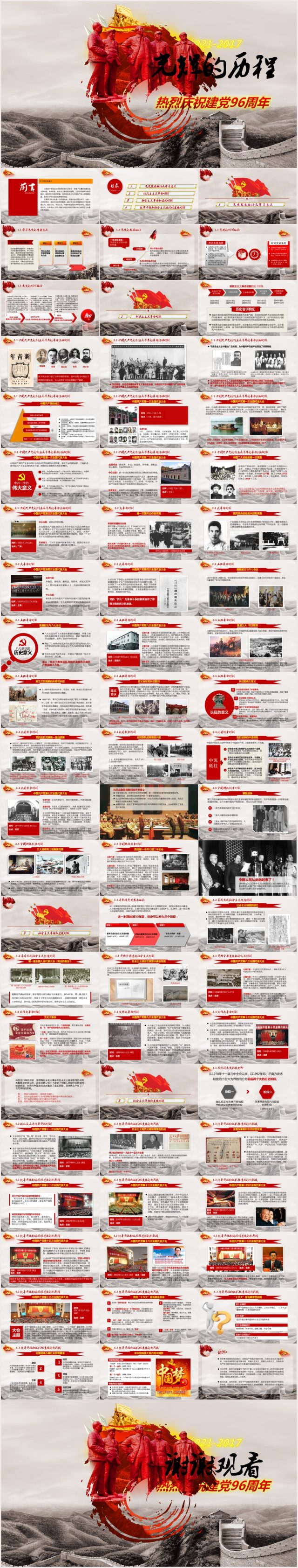 七一建党96周年中国共产党党史教育PPt