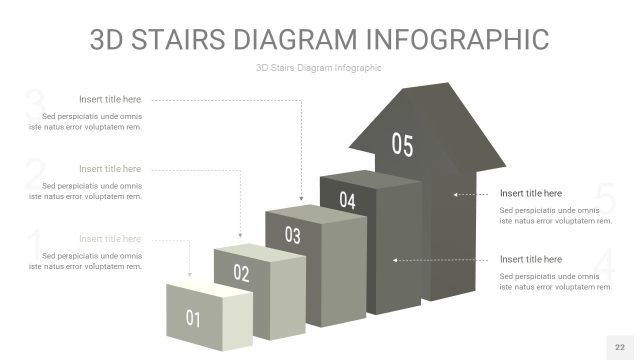 灰色3D阶梯PPT图表22