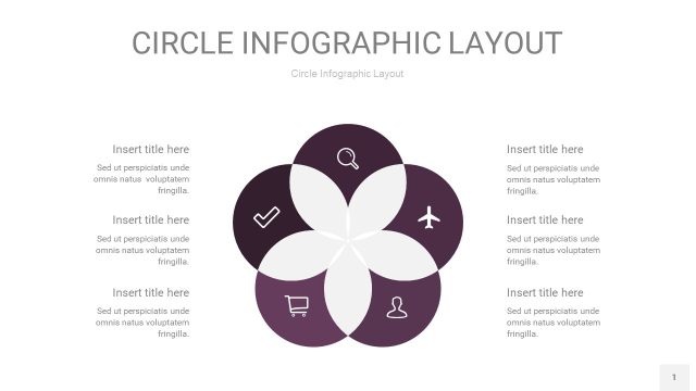 深紫色圆形PPT信息图1