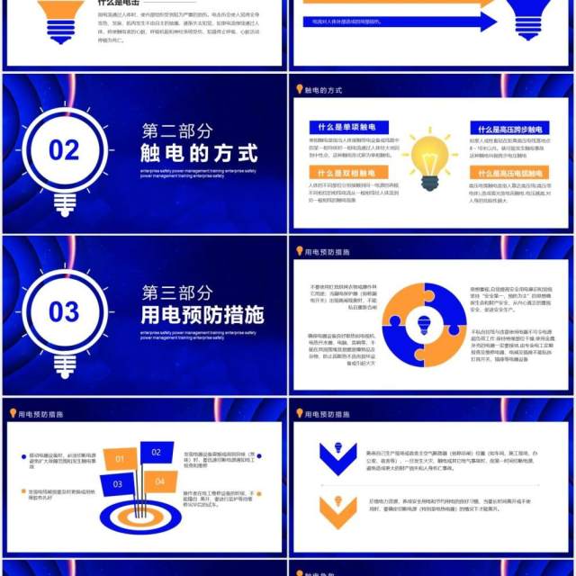 蓝色企业安全用电管理培训动态PPT模板