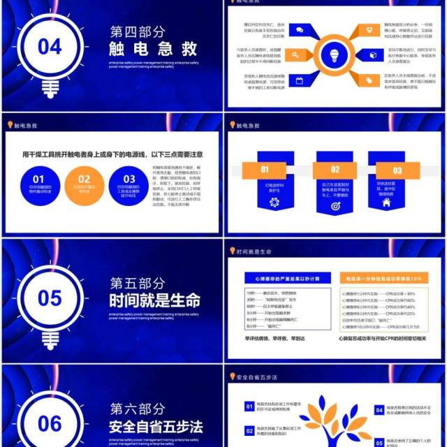 蓝色企业安全用电管理培训动态PPT模板