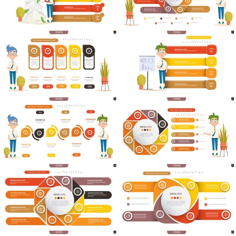 创意信息图表PPT模板Infographic Presentation Templates8