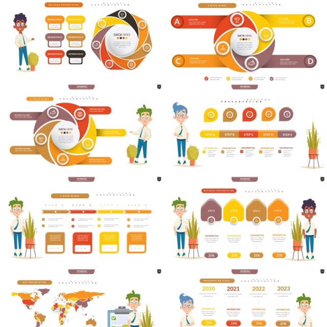 创意信息图表PPT模板Infographic Presentation Templates8 创意信息图表PPT模板Infographic Presentation Templates8