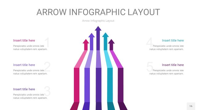 紫色系箭头PPT信息图表16