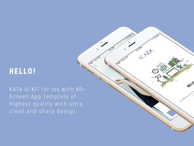 夏普一套80+的iOS手机屏幕模板，卡塔UI套件