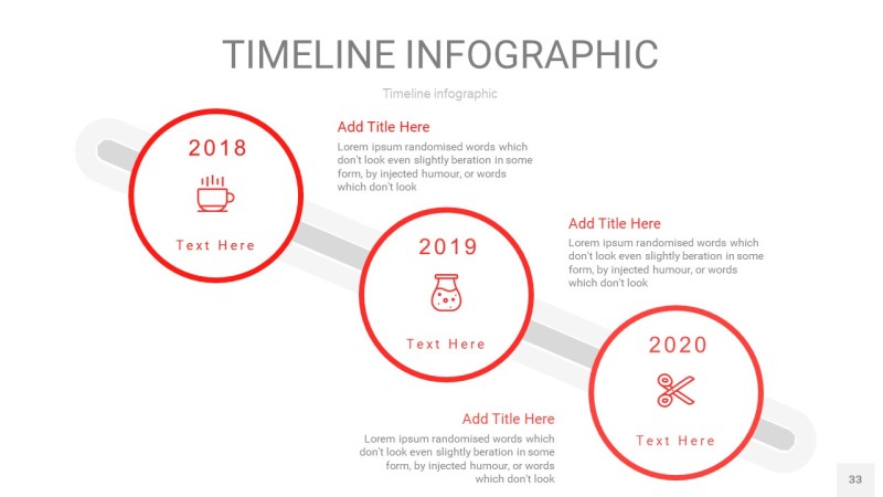 红色时间轴PPT信息图33