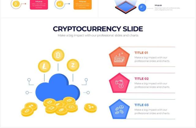 2.5D插画加密货币金融信息图PPT模板Cryptocurrency Powerpoint Infographics