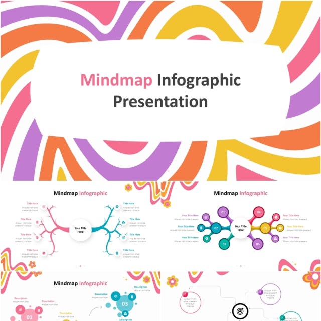 思维导图PPT信息图表素材Mindmap PowerPoint Infographic Groovy Style