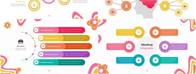 思维导图PPT信息图表素材Mindmap PowerPoint Infographic Groovy Style