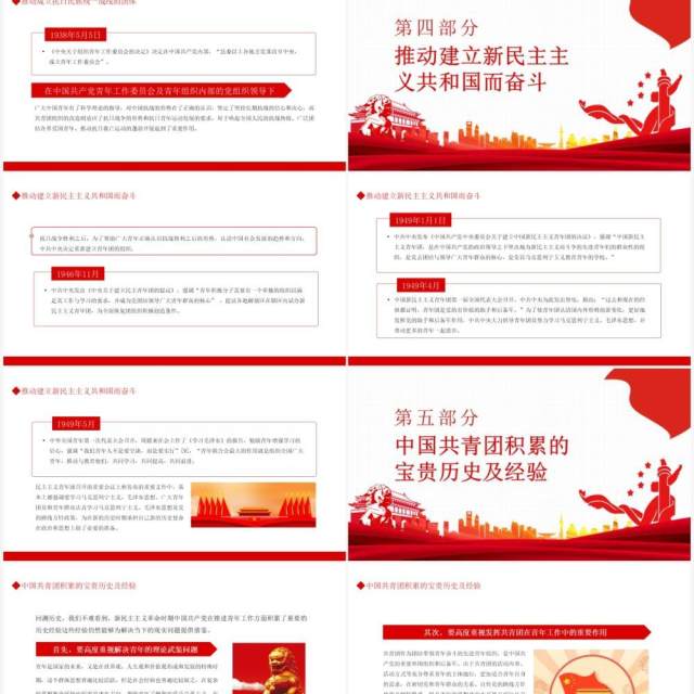 中国共青团青年的政策演进动态PPT模板 中国共青团青年的政策演进动态PPT模板