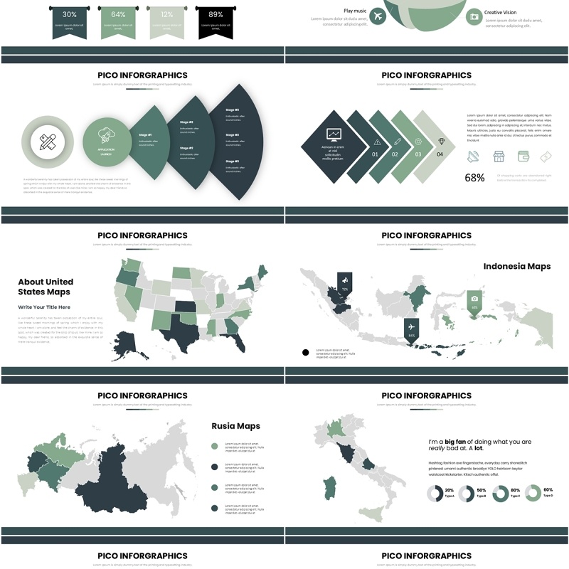 信息图表PPT模板素材Pico Infographic 2