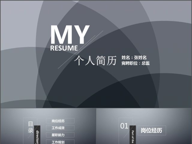 2017黑白大气商务个人简历ppt模板 2017黑白大气商务个人简历ppt模板