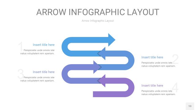 渐变紫色箭头PPT信息图表13